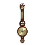 A Victorian mahogany wheel barometer signed P. Salvade, Liverpool, the swan neck pediment above a