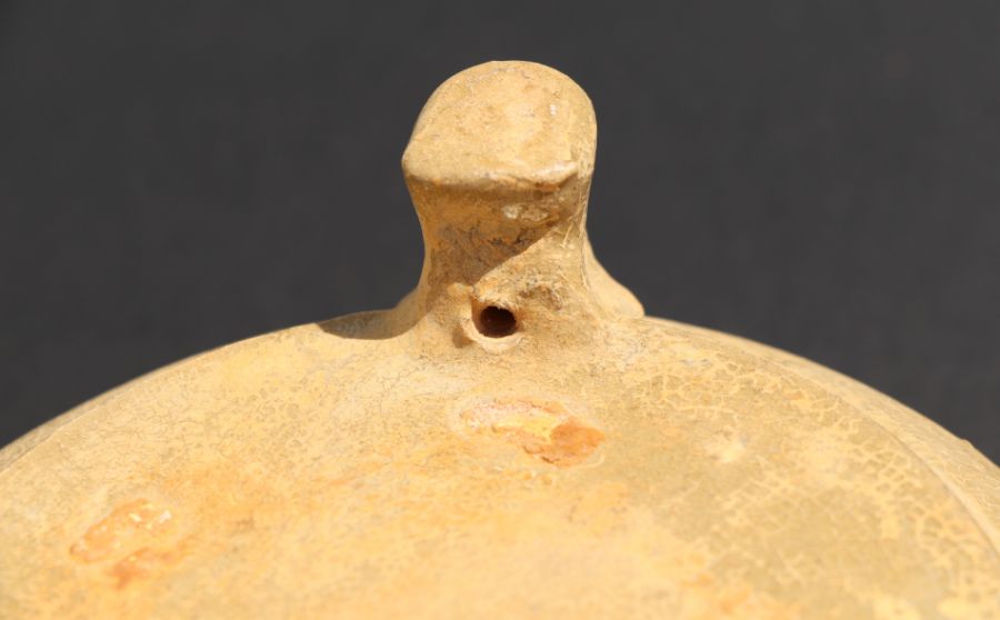 A Chinese monochrome brown glaze tripod footed bowl with incised decoration, 20cm diameter. - Image 7 of 7