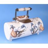 A Doulton Burslem Royles Patent Toilet Aquarius decorated with irises, 35cms wide.