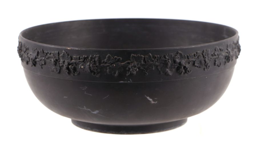 A Wedgwood Black Basalt fruit bowl, 26cms diameter.