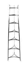 A wrought iron graduated six-tier pan rack, 143cms high.