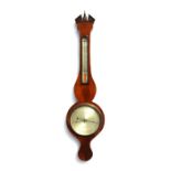 A 19th century mahogany barometer thermometer by Pozzi & Co. 101cm high