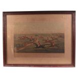 After F G Lewis - Full Cry Second Horses - hand coloured engraving, 38 by 23cms, framed & glazed.