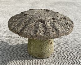 A concrete staddle stone, 47cms diameter.