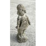 A reconstituted stone figure of a young girl, 58cms high.