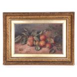 Victorian school - Still Life of Apples - oil on canvas, initialled 'MCM' and dated 1886 lower