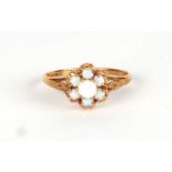 A 9ct gold opal cluster ring, approx UK size L, 1.6.