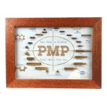 An Ammunition display in a glazed hardwood frame from the South African company DENEL PMP (