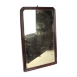 A Georgian mahogany wall mirror with bevel edged rectangular plate, 42cms wide.