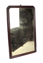 A Georgian mahogany wall mirror with bevel edged rectangular plate, 42cms wide.