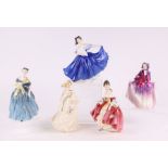 A group of Royal Doulton figures to include Summer Breeze HN3725, Southern Belle HN2229, Adrienne