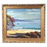 Brian Bartlett (modern British) - Kynance Cove - oil on board, 33 by 29cms, framed. Condition Report