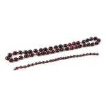 Two cherry amber Bakelite like bead necklaces, 177g (2). Condition Report Larger beads weigh 152g