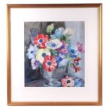 Isabel Wrightson - Still Life of anemones in a bowl - watercolour, bears remains of the Royal