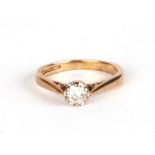 A 9ct gold diamond solitaire ring, approx UK size K, 2.3g.