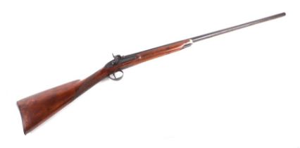 A W Parker percussion sporting gun with walnut stock, 123cm long