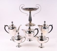 A Paramount du Barry design five-piece silver plated tea and coffee service; together with an Art