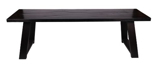 A large bespoke ebonised rustic dining table, 240 by 70 by 75cms high. Condition Report The table