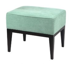 A modern design green upholstered footstool, 61 by 45 by 49cms. Condition Report Good condition,