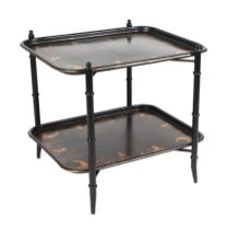 An India Jane chinoiserie two-tier side table, 62 by 55 by 55cms high. Condition Report Generally