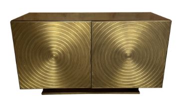 A Julian Chichester Abbado Low Cabinet, the pair of doors decorated with gilded concentric