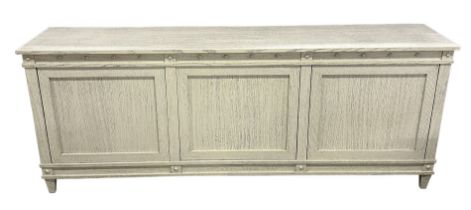 A Justin van Breda Monty limed grey 3-door sideboard, 220 by 45 by 85cms high. Condition Report Good