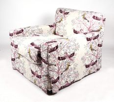 A large armchair upholstered in Katie Leede Amethyst fabric. Condition Report Good overall