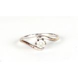 A 9ct gold cubic zirconia solitaire ring, approx UK size N, 1.4g.