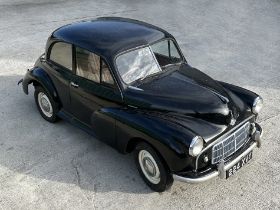 A 1954 Morris Minor 2-door saloon, registration no. 224 XVY, project, black. This two-door saloon