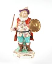 A Derby figure depicting Falstaff, 29cms high. Condition Report General wear, there are chips to the