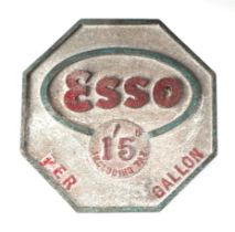 An original Esso 1 Shilling Per Gallon cast aluminium sign, 24cms wide.