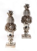 A pair of modern Regency style pineapple table centre decorations, 60cms high (2).