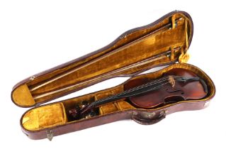 A one-piece back violin, bears internal label 'Andreas Guarnerius Fecit Cremona Sub Titulo Santa