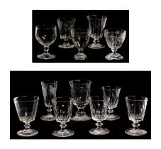 A quantity of 19th century glass rummers and glasses, the largest 16cms high (12). Condition