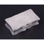 A Victorian silver snuff box, Sheffield 1898, 5cms wide, 24g.