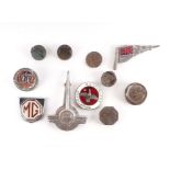 Assorted badge bar badges and other automobilia including Wild Fowler's Association badge bar badge,