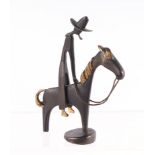 Karl Hagenauer (1898-1956) - a bronze sculpture of a cowboy on horseback, 12.5cms high. Condition