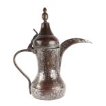 A large Turkish / Islamic dallah coffee pot, 38cms high.