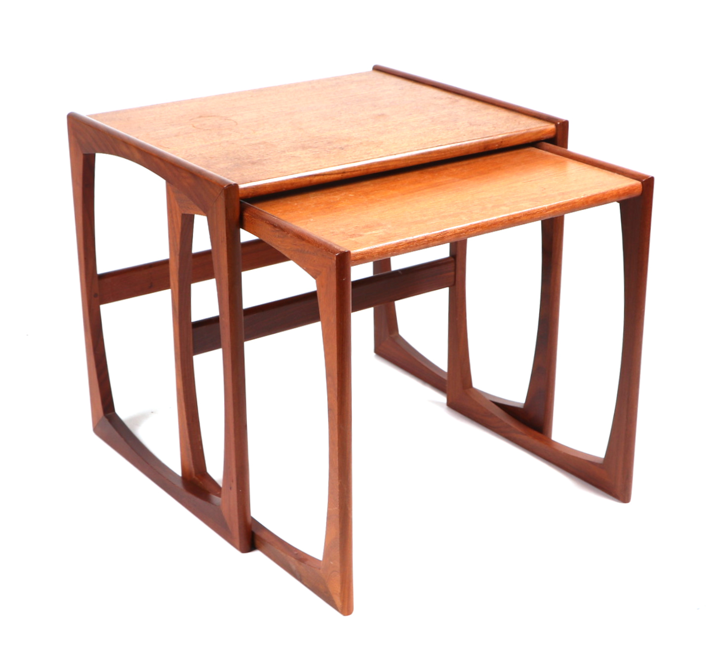 A nest of three 20th century design teak tables, the largest 53cms wide; together with a matching - Image 3 of 3