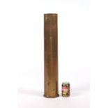 A WW1 Imperial German brass shell case / stick stand. Marked to the base: PATRONENFABRIK KARLSRUHE