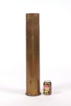 A WW1 Imperial German brass shell case / stick stand. Marked to the base: PATRONENFABRIK KARLSRUHE