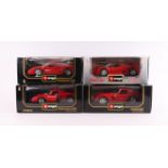 Four Bburago 1:18 scale diecast models comprising Ferrari 250 GTO (1962) cat no. 3011; Ferrari 250