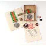 A WW2 Defence Medal with certificate and five British Red Cross Society certificates named to Miss