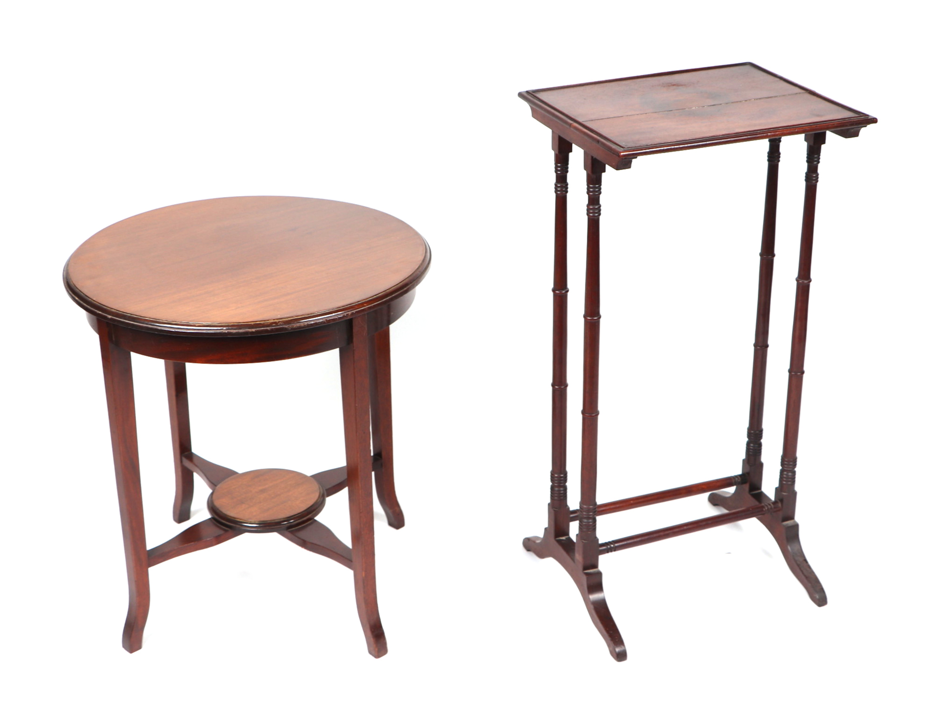 A mahogany circular occasional table; together with a mahogany stool; a mahogany occasional table on - Image 3 of 3