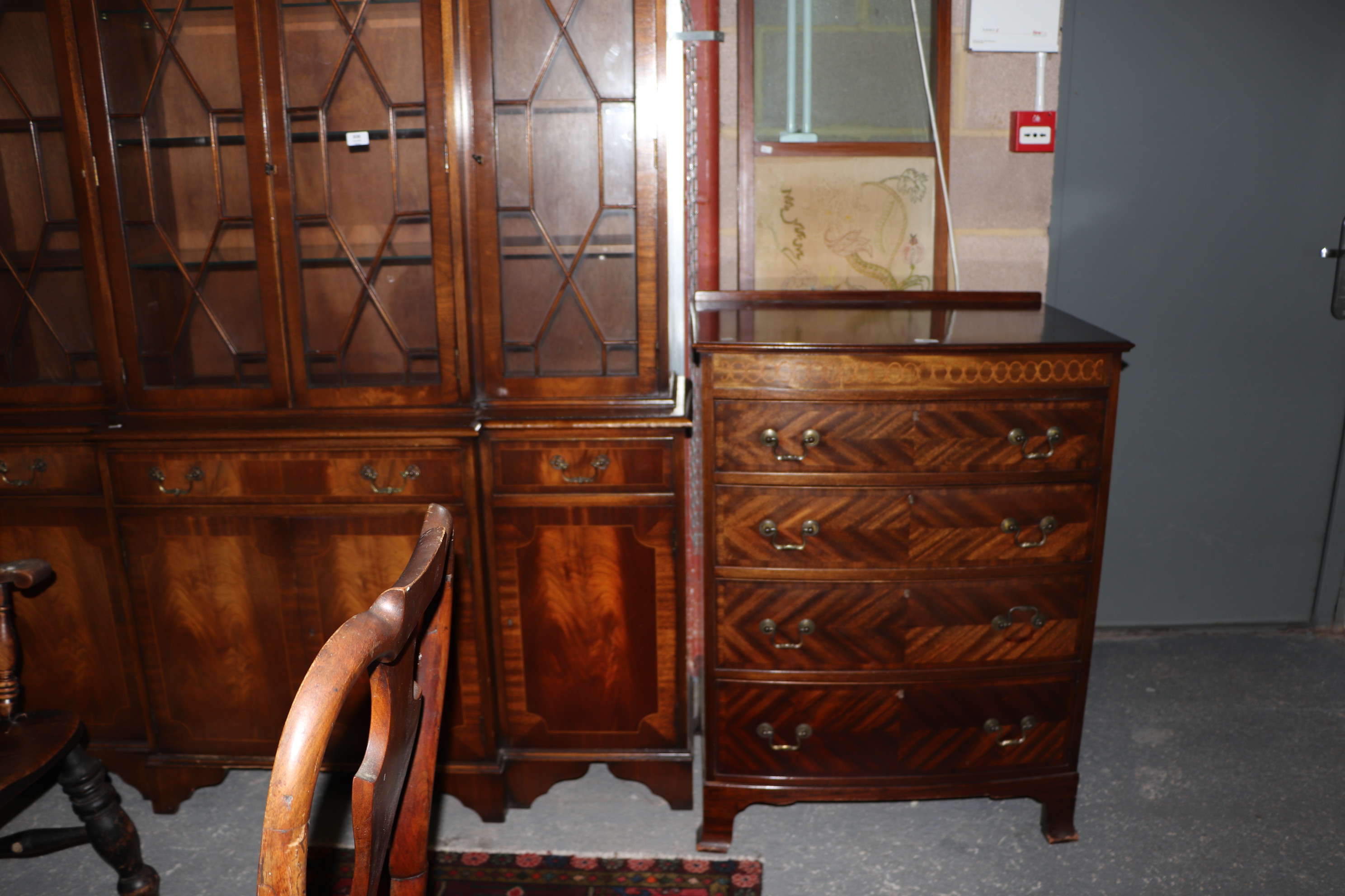 An Edwardian mahogany chest of four graduated long drawers, on bracket feet, 76cms wide. Condition - Image 2 of 13