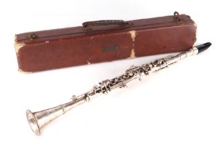 A Collegiate Holton (USA) silver plated meta clarinet, serial no. 237678, cased.
