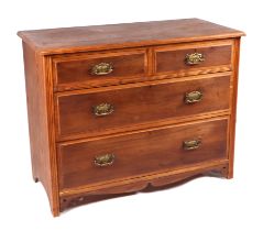 An ash and pine chest of two short and two graduated long drawers, 106cms wide.