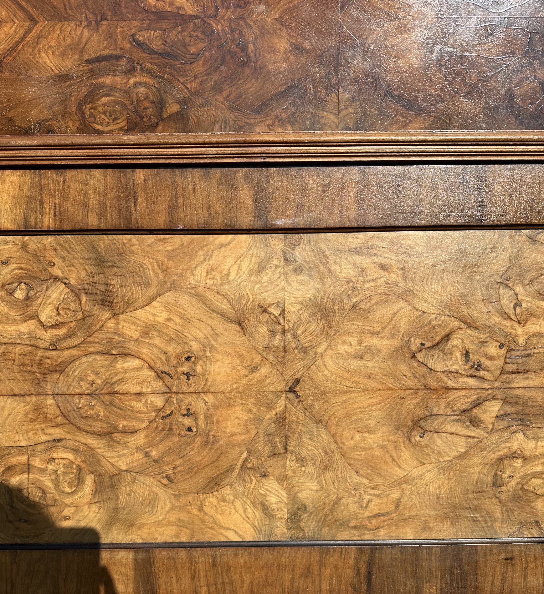 An Edwardian walnut double bed, 140cms wide. - Image 3 of 4