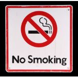 A contemporary 'No Smoking Information' enamel sign, 31 by 31cms.