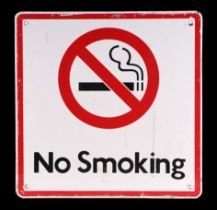 A contemporary 'No Smoking Information' enamel sign, 31 by 31cms.